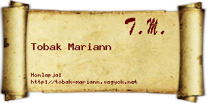 Tobak Mariann névjegykártya