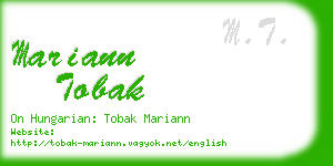 mariann tobak business card